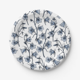 Bluebells, Harebells, Bellflowers Paper Plate