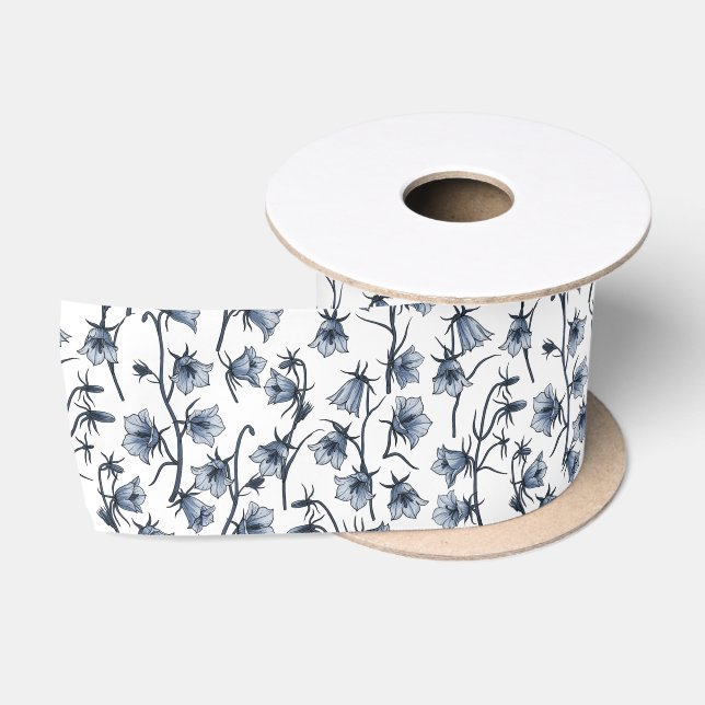 Bluebells, Harebells, Bellflowers Satin Ribbon (Spool)