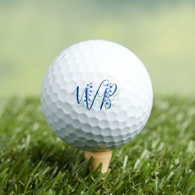 Bluebells Personalized Monogram Golf Balls (Insitu Tee)