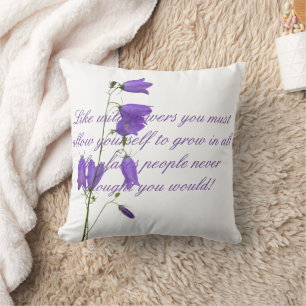 Bluebells quote script throw pillow