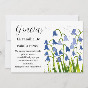 Bluebells Spanish Floral Funeral Death Thank you Invitation