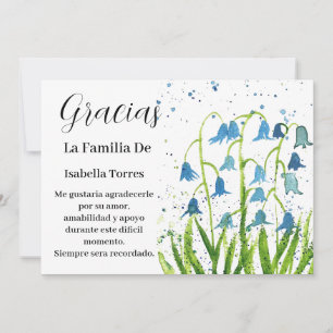 Bluebells Spanish Floral Funeral Death Thank you Invitation