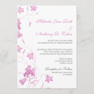 Bluebells - Violet 5x7 Wedding Invitation