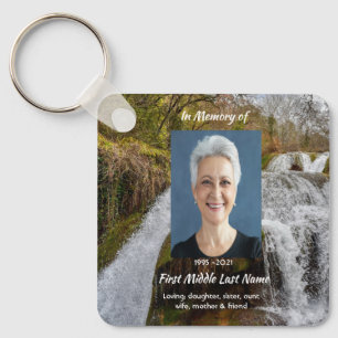  Bluebells Waterfall Landscape  Memorial Keepsake  Keychain