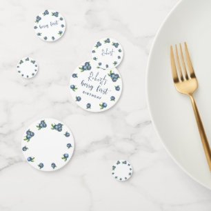 Blueberries 1st birthday kids party confetti