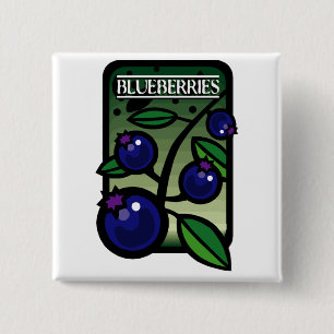 Blueberries 2 Inch Square Button