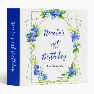 Blueberries and Foliage Birthday Photo Album Binder
