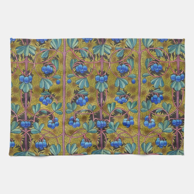 Blueberries and moss kitchen towel (Horizontal)