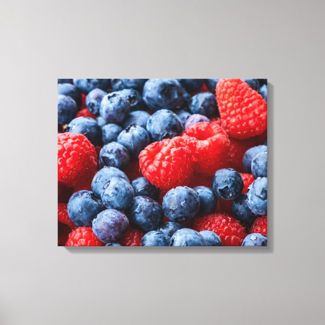 Blueberries and Raspberries Canvas Print (Front)