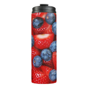 Blueberries and strawberries thermal tumbler