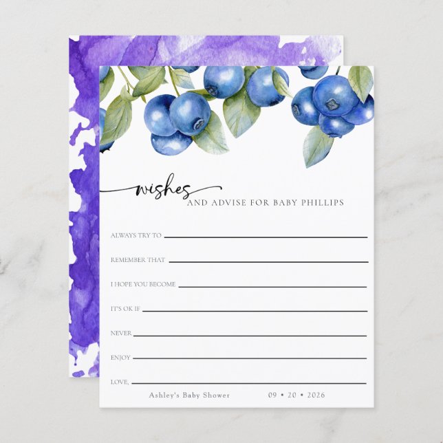 Blueberries| Berry Sweet | Wishes for Baby (Front/Back)