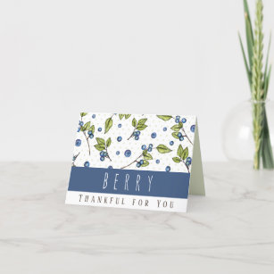 Blueberries Berry Thankful for You Thank You Card