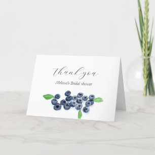 Blueberries Blueberry Bridal Shower Thank you Card