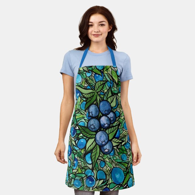 Blueberries Blueberry Farm Blue                    Apron (Worn)
