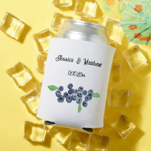 Blueberries Blueberry Fruit Watercolor Weddings Can Cooler