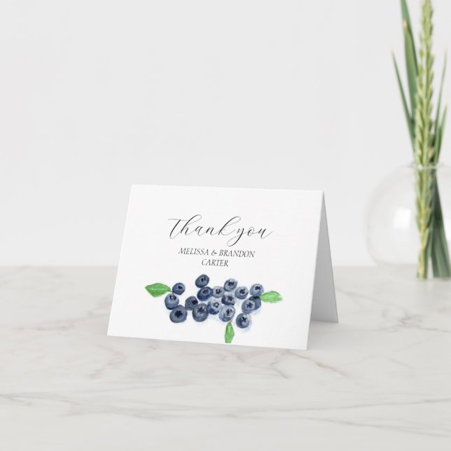 Blueberries Blueberry Fruit Wedding Thank you  (Front)