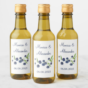Blueberries Blueberry Fruits Summer Wedding  Wine Label