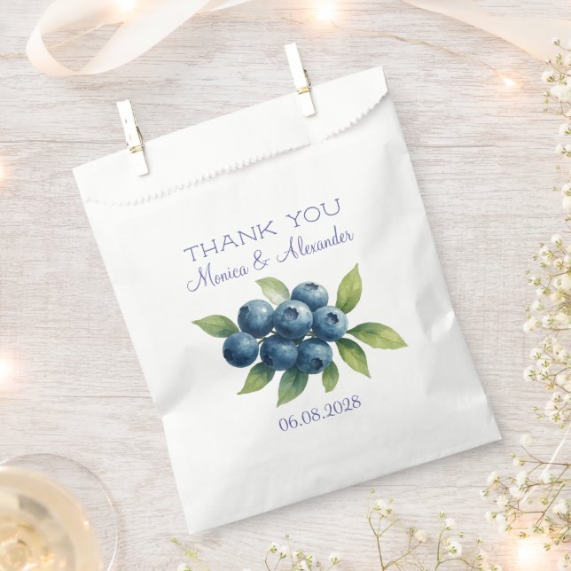 Blueberries Blueberry Fruits Wedding Thank you  Favour Bag (Clipped)