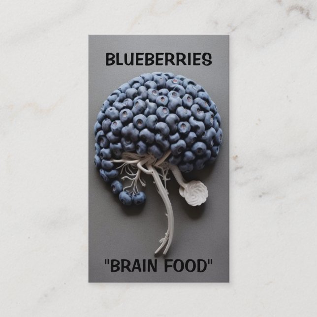 Blueberries Brain Food Business Card (Front)