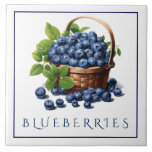 Blueberries Ceramic Tile<br><div class="desc">This ceramic tile is shown with a basket full of blueberries. 
Customize this item or buy as is.



Licensed Print</div>