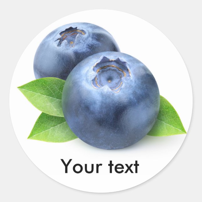 Blueberries Classic Round Sticker (Front)