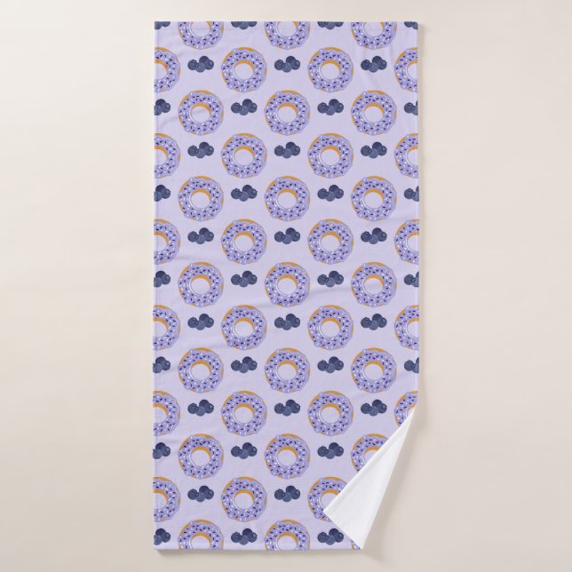Blueberries Donut Bath Towel (Bath Towel)