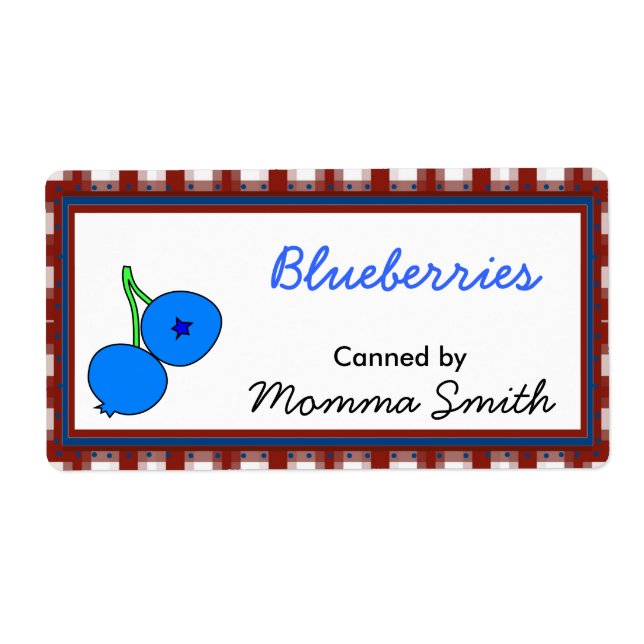 Blueberries Étiquettes de canne sur mesure (Devant)