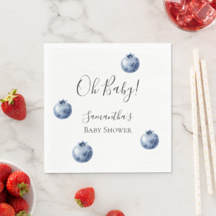 Blueberries Fruit Baby Shower  Napkin