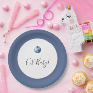 Blueberries Fruit Baby Shower  Paper Plate