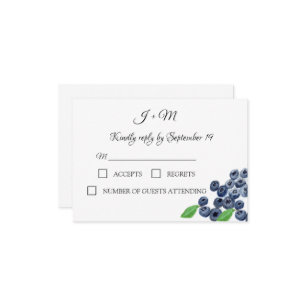 Blueberries Fruit Blueberry Modern Wedding RSVP