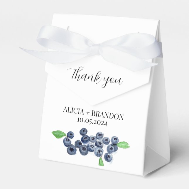 Blueberries Fruit Elegant Modern Wedding Favor Box (Front Side)