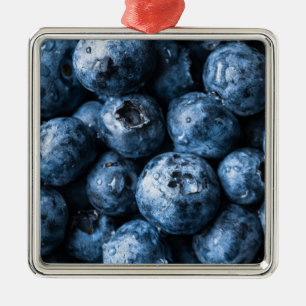 Blueberries Fruit Metal Ornament