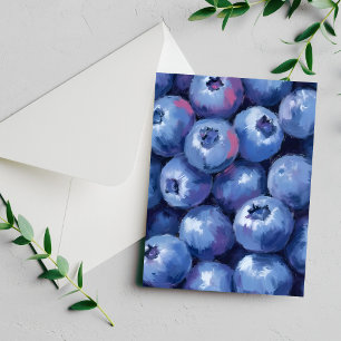 Blueberries   Fruit Watercolor Painted Card
