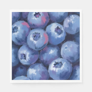Blueberries   Fruit Watercolor Painted Napkin