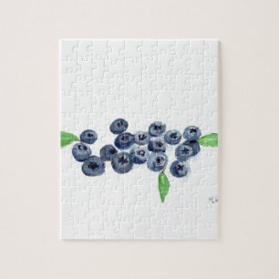 Blueberries fruits kitchen watercolor nature  jigsaw puzzle