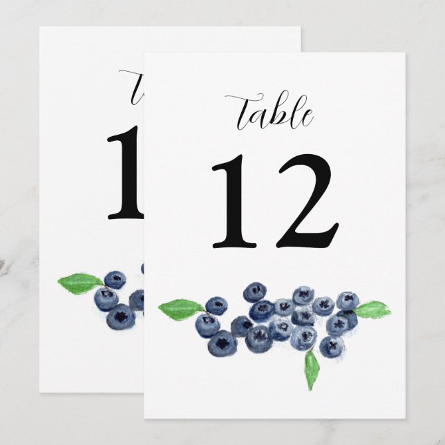 Blueberries Fruits Summer Rustic Wedding  Invitation (Front/Back)