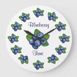 Blueberries Large Clock