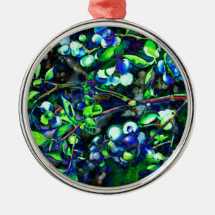 Blueberries Metal Ornament