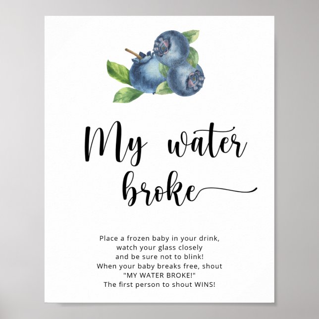 Blueberries - my water broke game poster (Front)