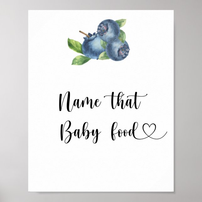 Blueberries - name that baby food poster (Front)