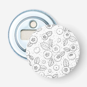 Blueberries on black and white bottle opener