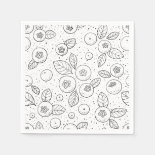 Blueberries on black and white napkin