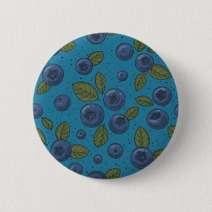 Blueberries on blue 2 inch round button