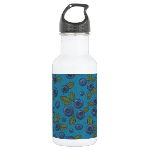 Blueberries on blue 532 ml water bottle