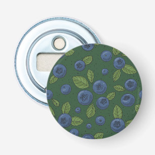 Blueberries on blue bottle opener