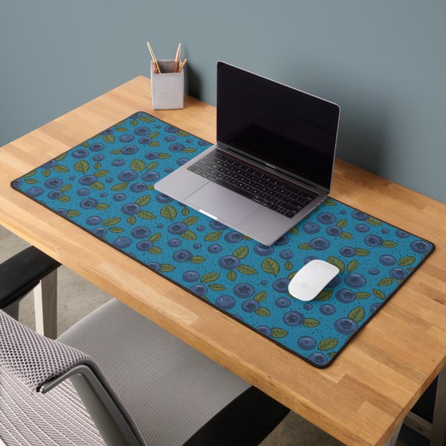Blueberries on blue desk mat (Office 2)