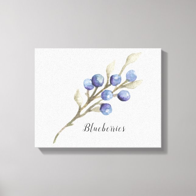 Blueberries on Branch Canvas Print (Front)
