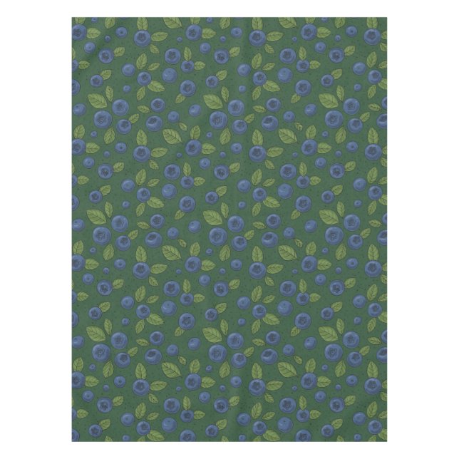 Blueberries on dark green tablecloth (Front)