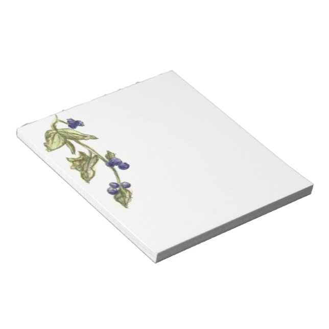 Blueberries On Vine Notepad (Angled)