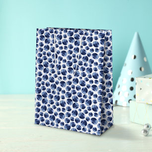 Blueberries Print Fruit Pattern Medium Gift Bag